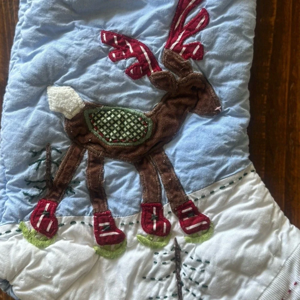 Baby's 1st ChristmasBaby's 1st Christmas Quilted Stocking Reindeer Holiday Decor